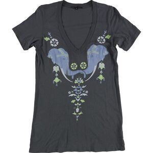 TRULY MADLY DEEPLY Womens Elephant Graphic T-Shirt, grey, M